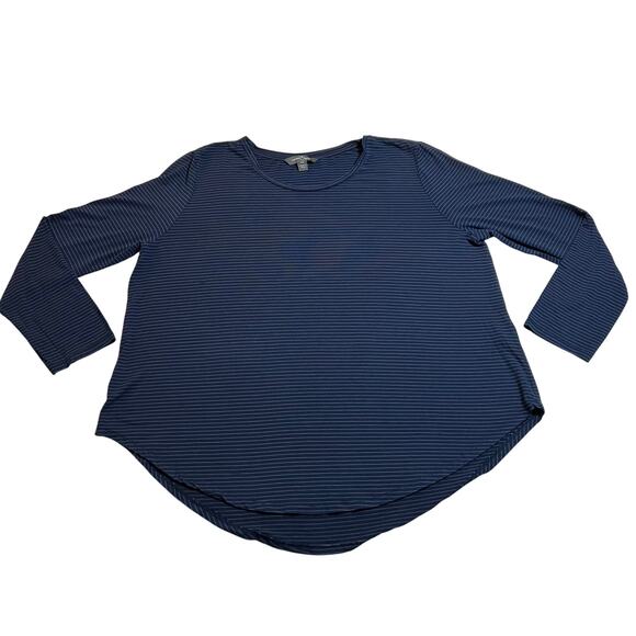 Market & Spruce Crewneck Stripe Stretch T-Shirt Size XXL Casual Nautical - Picture 1 of 7